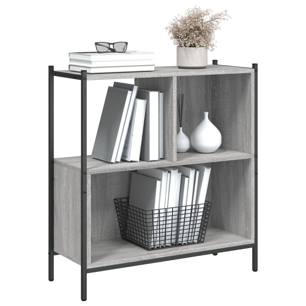 vidaXL Bookcase Grey Sonoma 72x28x77.5 cm Engineered Wood 4