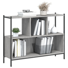 vidaXL Bookcase Grey Sonoma 102x28x77.5 cm Engineered Wood 4
