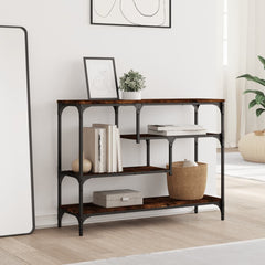 vidaXL Console Table Smoked Oak 100x30x75 cm Engineered Wood 3
