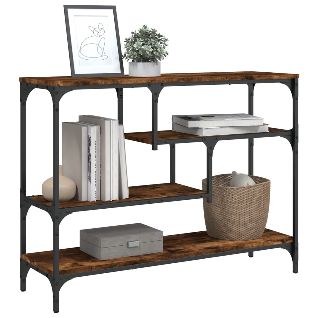 vidaXL Console Table Smoked Oak 100x30x75 cm Engineered Wood 4