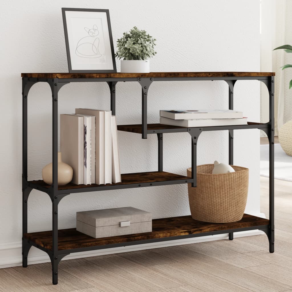 vidaXL Console Table Smoked Oak 100x30x75 cm Engineered Wood 1