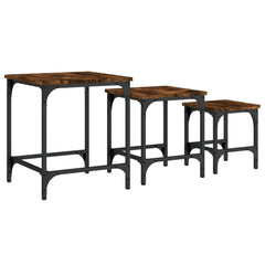vidaXL Nesting Coffee Tables 3 pcs Smoked Oak Engineered Wood 2