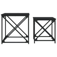vidaXL Nesting Coffee Tables 2 pcs Black Engineered Wood 5