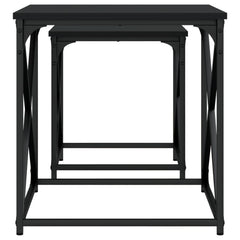 vidaXL Nesting Coffee Tables 2 pcs Black Engineered Wood 6