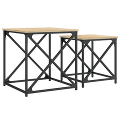 vidaXL Nesting Coffee Tables 2 pcs Sonoma Oak Engineered Wood 2