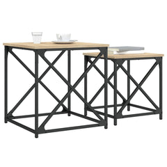 vidaXL Nesting Coffee Tables 2 pcs Sonoma Oak Engineered Wood 4