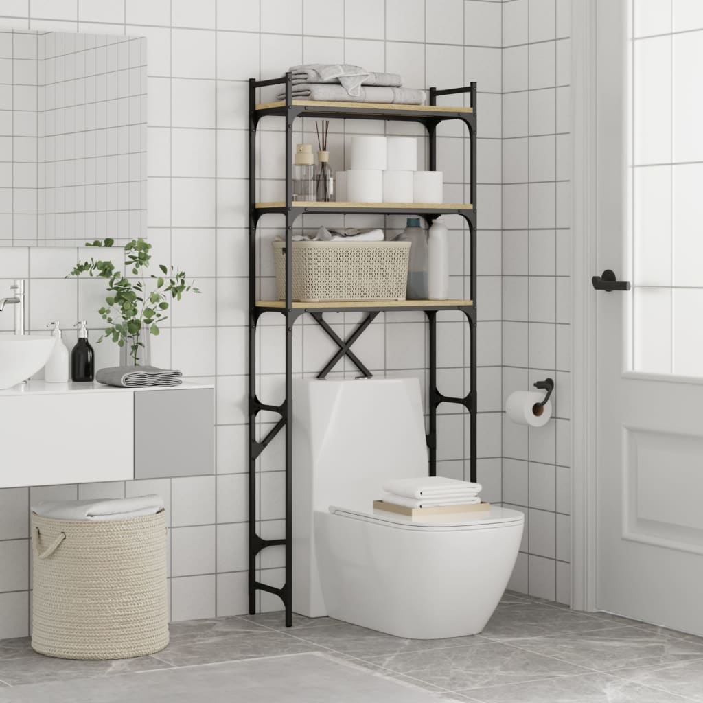 vidaXL Washing Machine Shelf Sonoma Oak 67x25x163 cm Engineered Wood 4