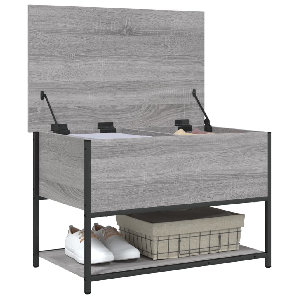 vidaXL Storage Bench Grey Sonoma 70x42.5x47 cm Engineered Wood 5