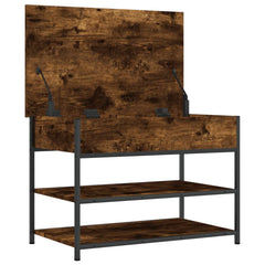 vidaXL Shoe Bench Smoked Oak 70x42.5x50 cm Engineered Wood 6