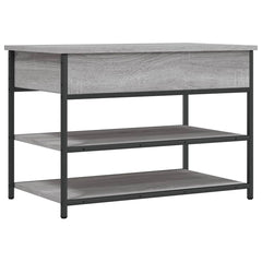 vidaXL Shoe Bench Grey Sonoma 70x42.5x50 cm Engineered Wood 2