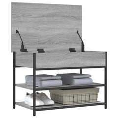 vidaXL Shoe Bench Grey Sonoma 70x42.5x50 cm Engineered Wood 5