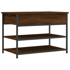 vidaXL Shoe Bench Brown Oak 70x42.5x50 cm Engineered Wood 2