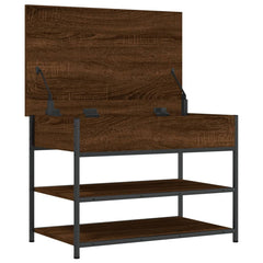 vidaXL Shoe Bench Brown Oak 70x42.5x50 cm Engineered Wood 6