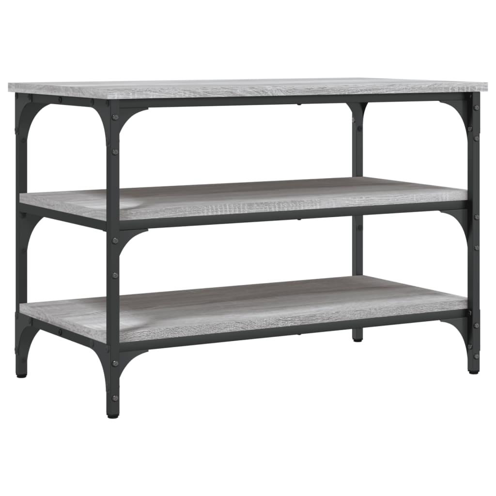 vidaXL Shoe Bench Grey Sonoma 70x38.5x49 cm Engineered Wood 2