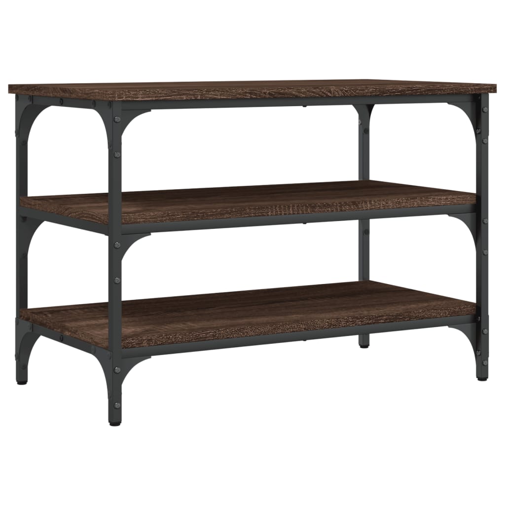 vidaXL Shoe Bench Brown Oak 70x38.5x49 cm Engineered Wood 2