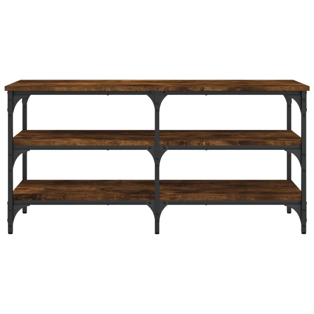 vidaXL Shoe Bench Smoked Oak 100x38.5x49 cm Engineered Wood 5