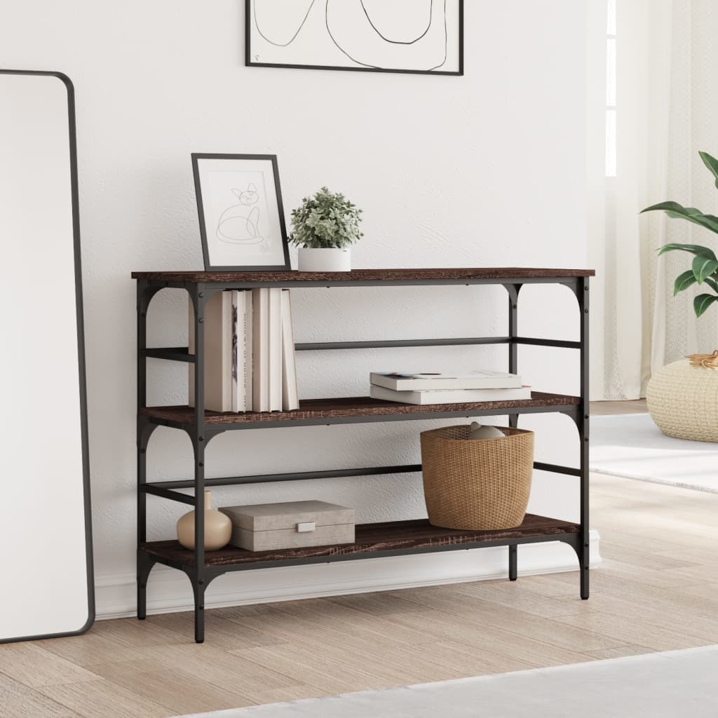 vidaXL Console Table Brown Oak 100x32x75 cm Engineered Wood 3