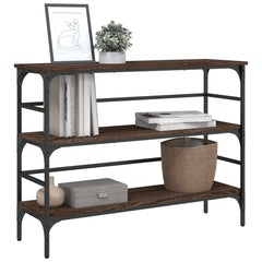 vidaXL Console Table Brown Oak 100x32x75 cm Engineered Wood 4