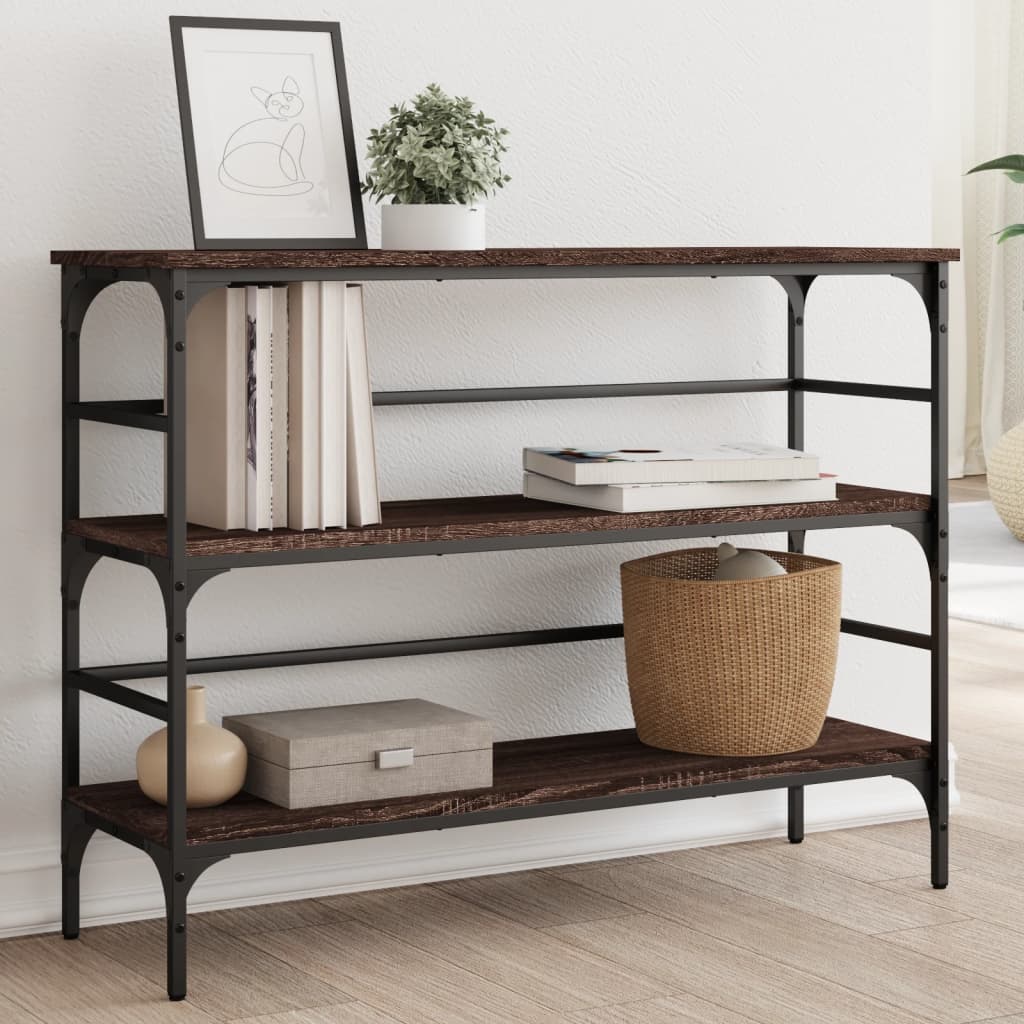 vidaXL Console Table Brown Oak 100x32x75 cm Engineered Wood 1