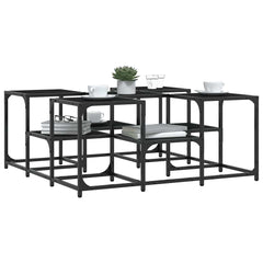 vidaXL Coffee Table Black 91x91x40 cm Engineered Wood 4