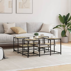 vidaXL Coffee Table Sonoma Oak 91x91x40 cm Engineered Wood 3