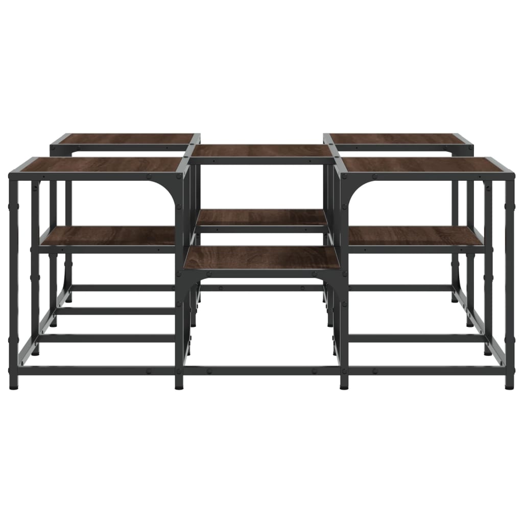 vidaXL Coffee Table Brown Oak 91x91x40 cm Engineered Wood 6
