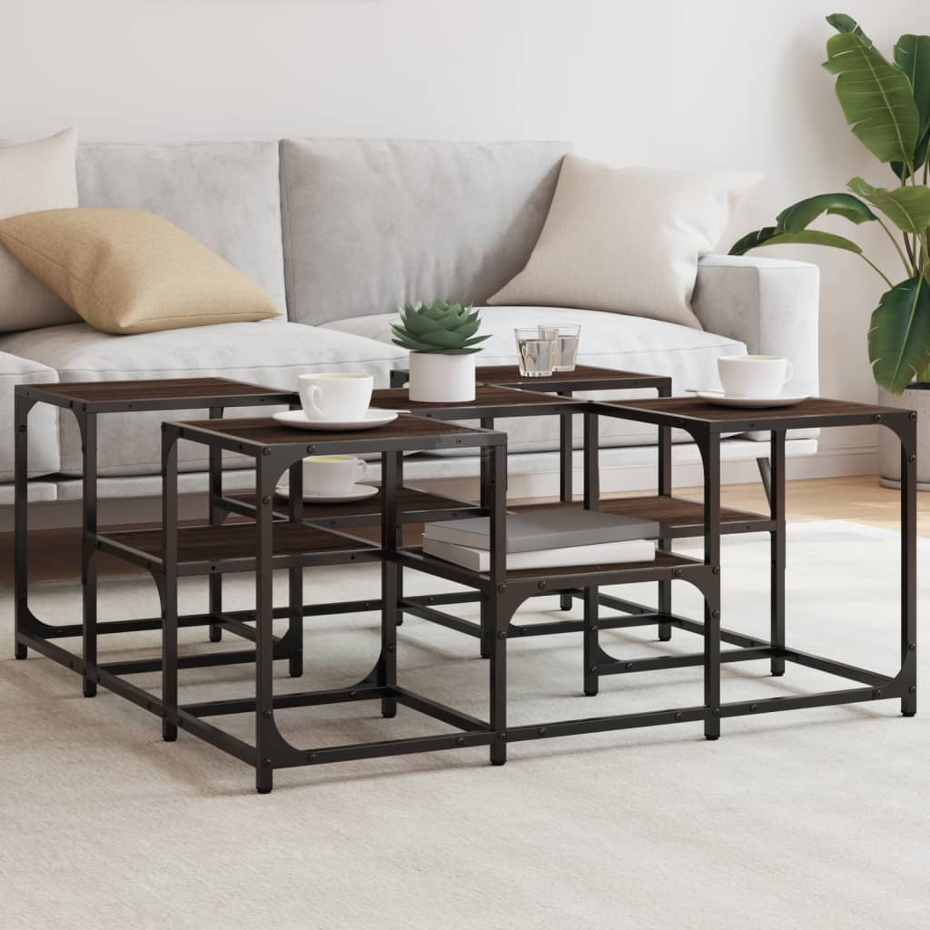 vidaXL Coffee Table Brown Oak 91x91x40 cm Engineered Wood 1