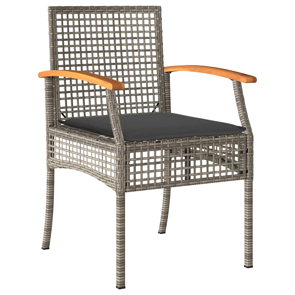 Garden Dining Cushions Poly Rattan Grey