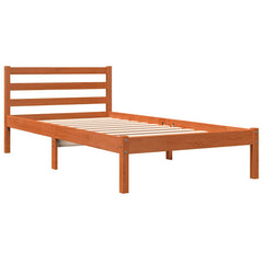 vidaXL Bed Frame | Wax Brown | Solid pine wood | Small Single | Durable 3