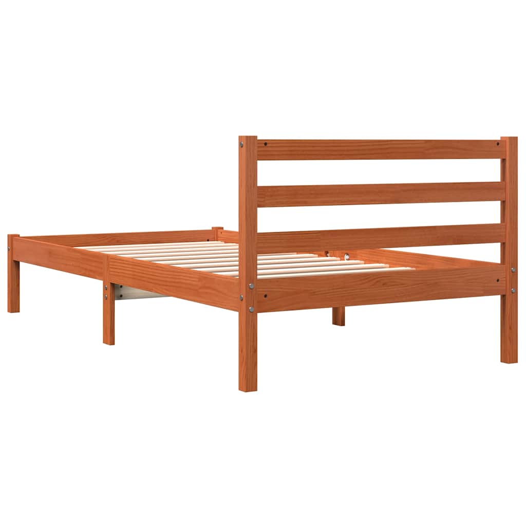 vidaXL Bed Frame | Wax Brown | Solid pine wood | Small Single | Durable 6
