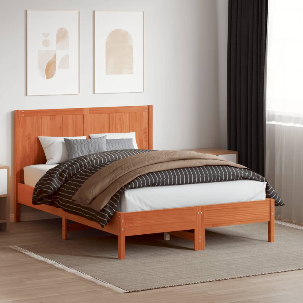 vidaXL Headboard Wax Brown 150 cm Solid Wood Pine 3