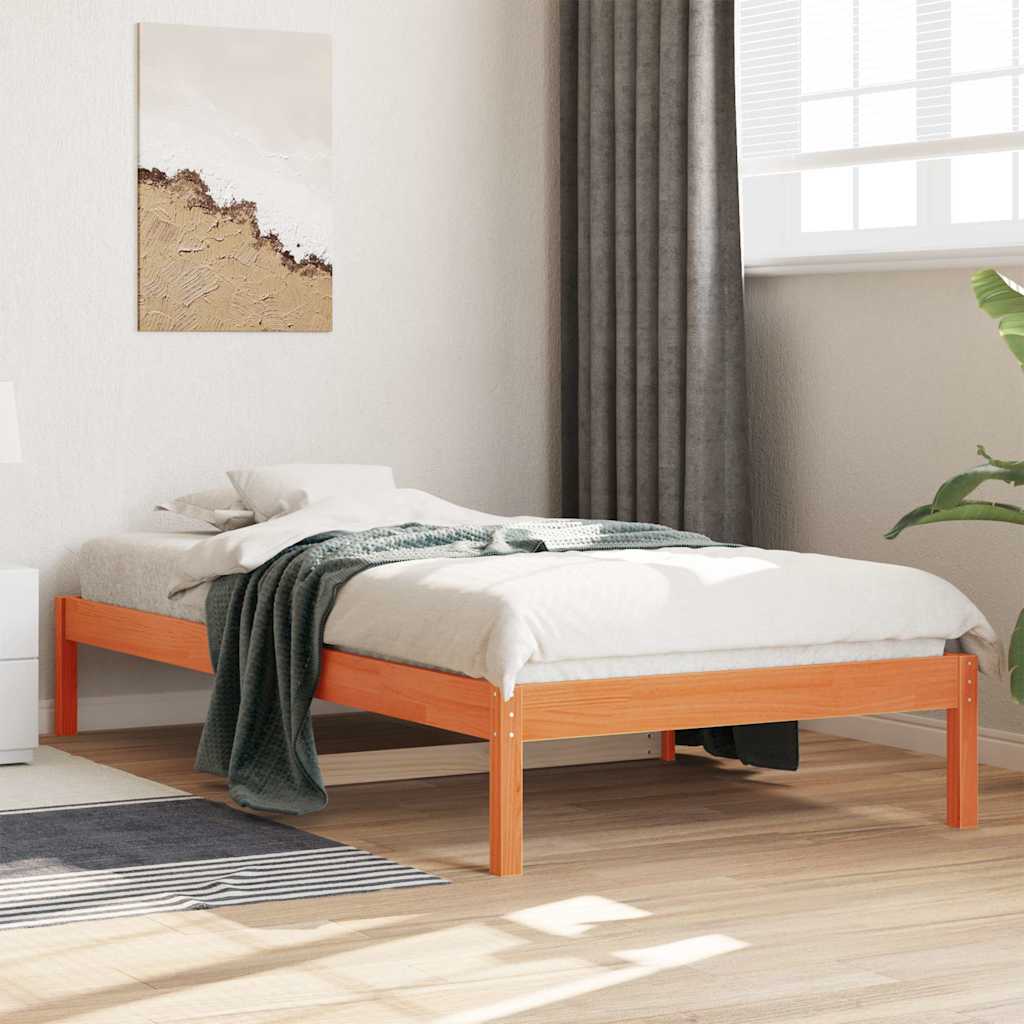 Day Bed without Mattress Solid Wood Pine Wax brown 80 cm 200 cm