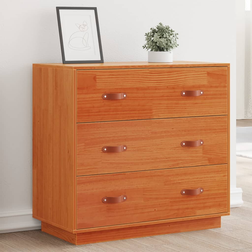 Sideboard 80x40x75 cm Solid Wood Pine Wax brown