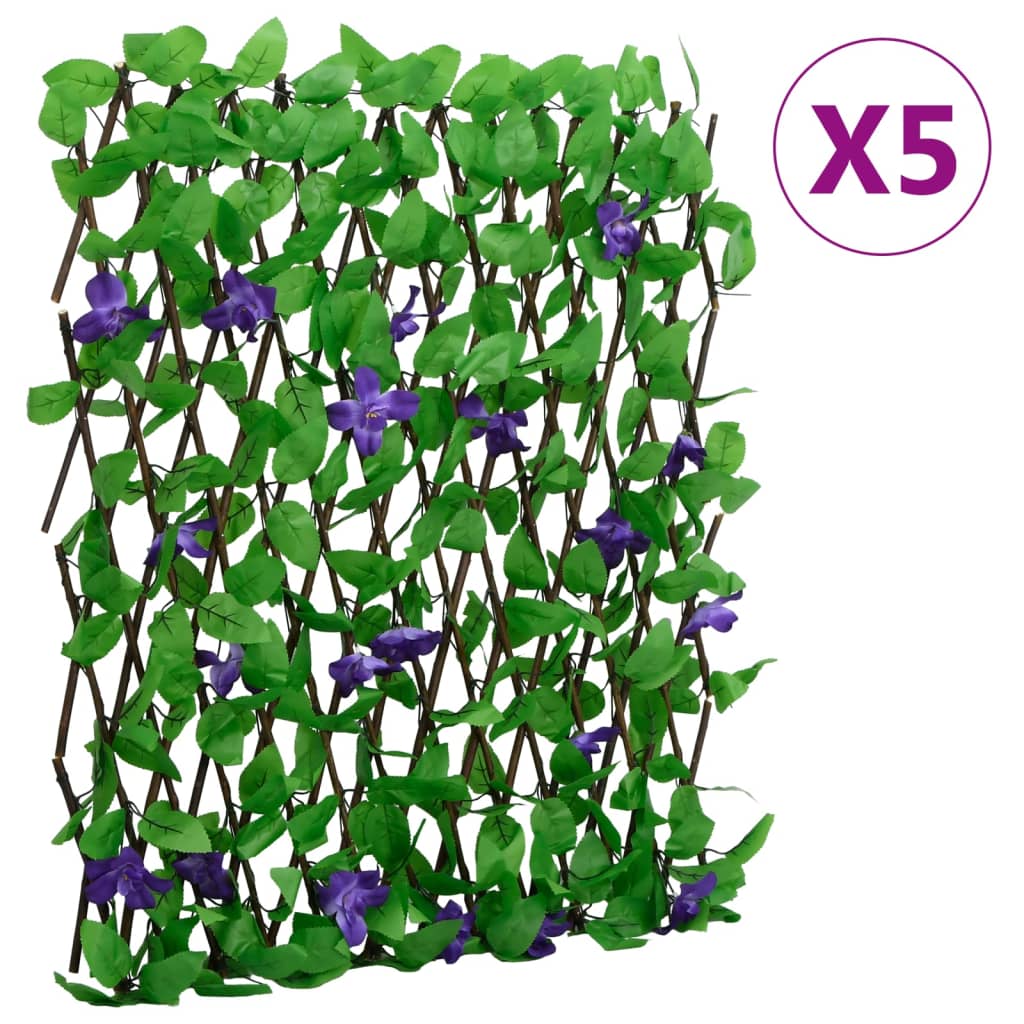 vidaXL Artificial Ivy Trellis Expandable 5 pcs Green 180x70 cm 1
