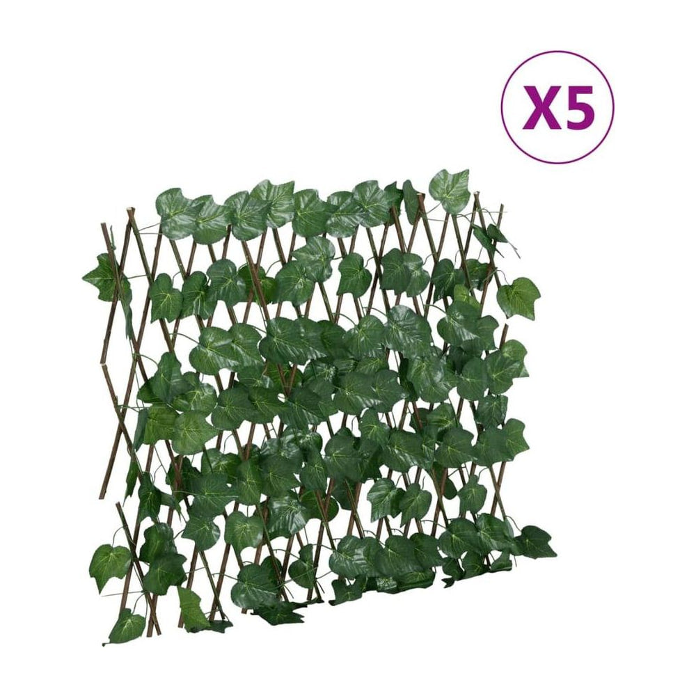 Artificial Grape Leaf Trellis Expandable Green 5 pcs