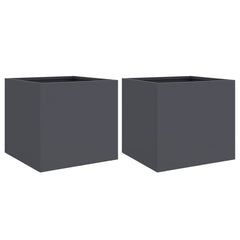 vidaXL Planters 2 pcs Anthracite 32x30x29 cm Cold-rolled Steel 2