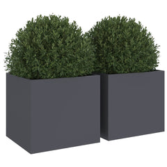 vidaXL Planters 2 pcs Anthracite 32x30x29 cm Cold-rolled Steel 4