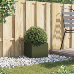 vidaXL Planter Olive Green 32x30x29 cm Steel 3