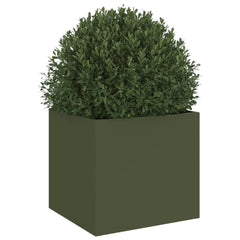 vidaXL Planter Olive Green 32x30x29 cm Steel 4