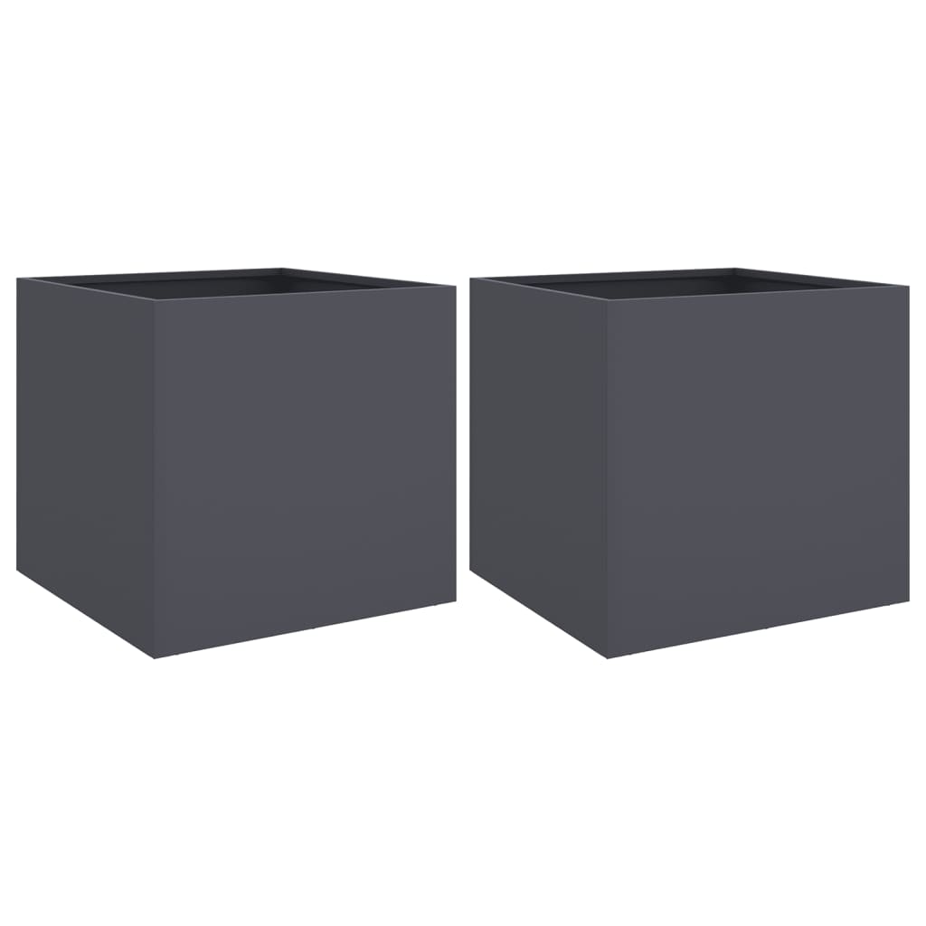 Garden Planter 2 pcs Anthracite Depth 40 cm 42 cm 39 cm