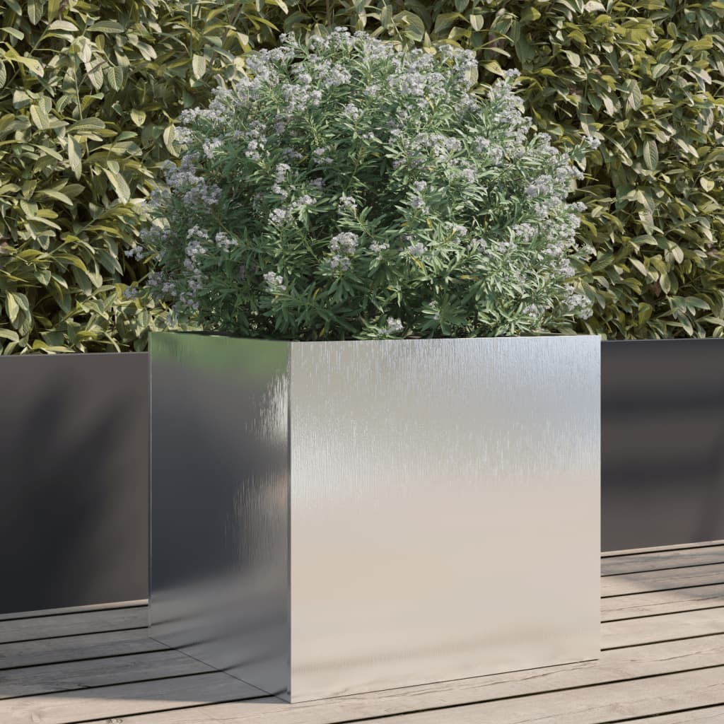 vidaXL Planter Silver 42x40x39 cm Stainless Steel 1