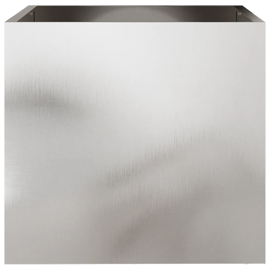 Garden Planter Silver 2 pcs Stainless Steel Depth 40 cm 42 cm 39 cm