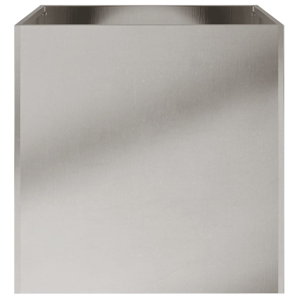 Garden Planter Silver 2 pcs Stainless Steel Depth 40 cm 42 cm 39 cm