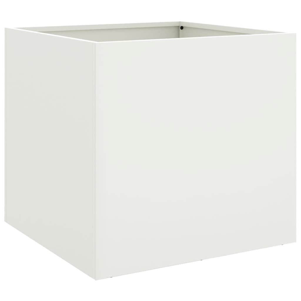 Planter Steel White Height 46 cm 49 cm