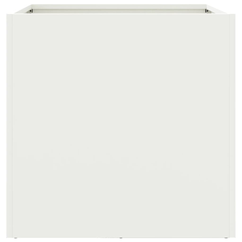 Planter Steel White Height 46 cm 49 cm