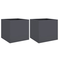 vidaXL Planters 2 pcs Anthracite 49x47x46 cm Steel 2