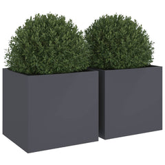 vidaXL Planters 2 pcs Anthracite 49x47x46 cm Steel 4
