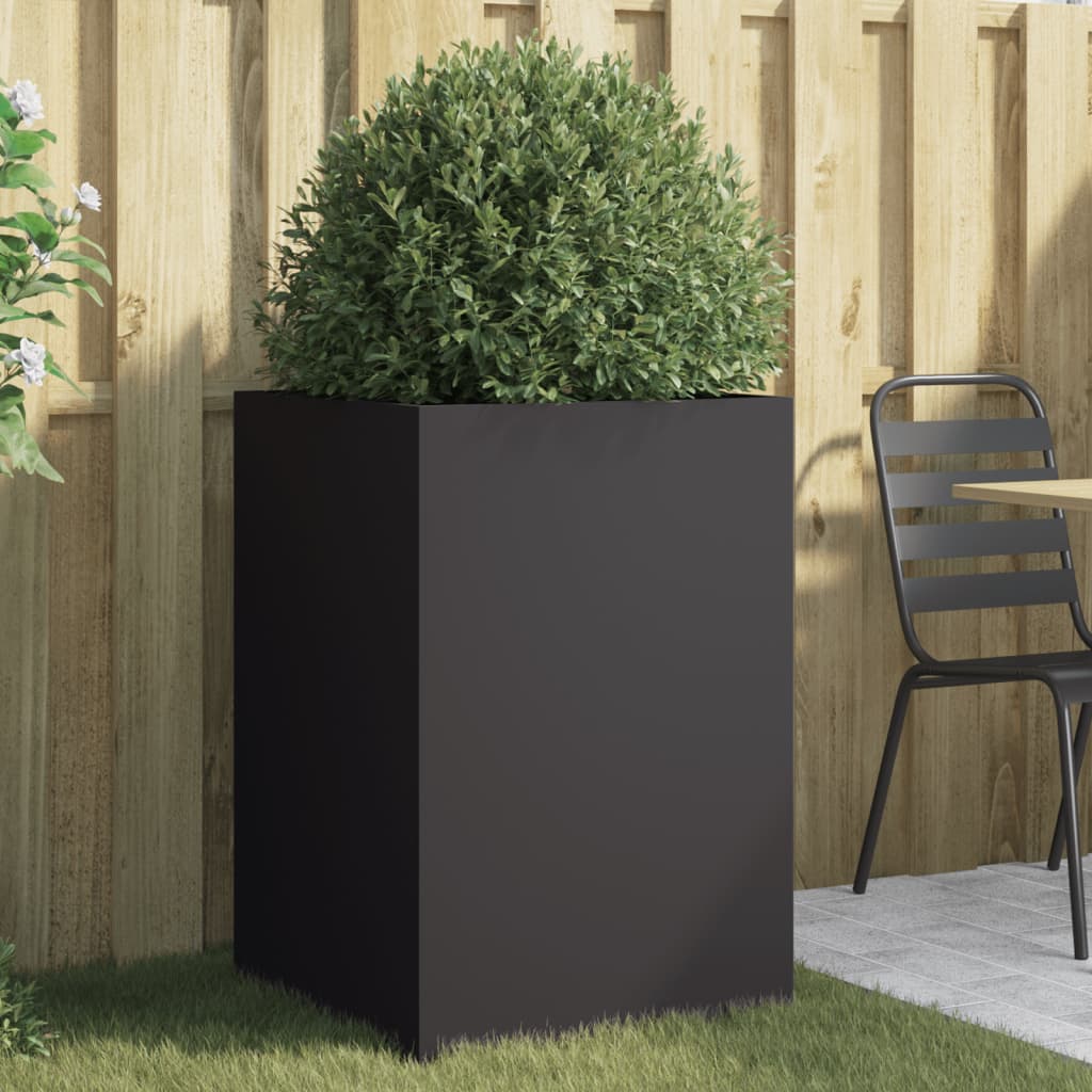 vidaXL Planter Black 52x48x75 cm Steel 1