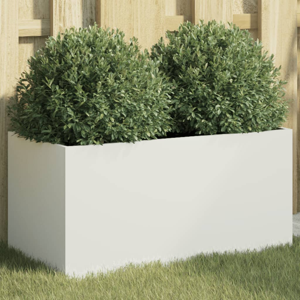 Planter Steel 1 White Height 29 cm 62 cm