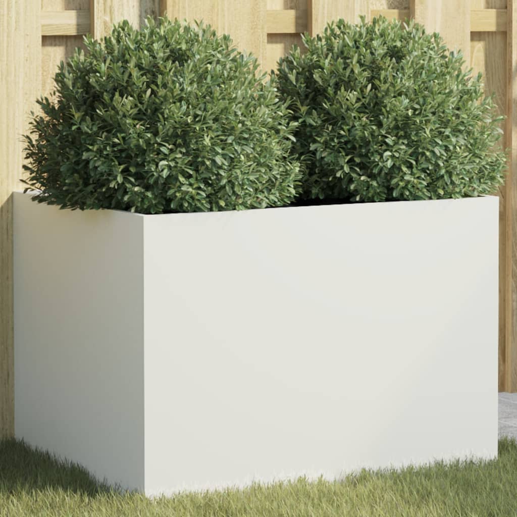 Planter Steel White Height 46 cm 62 cm